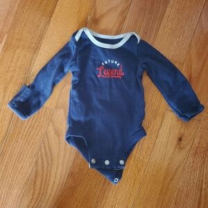 Carter's Newborn Cotton Long sleeve Navy Bodysuit with Red 'Future Legend' Print